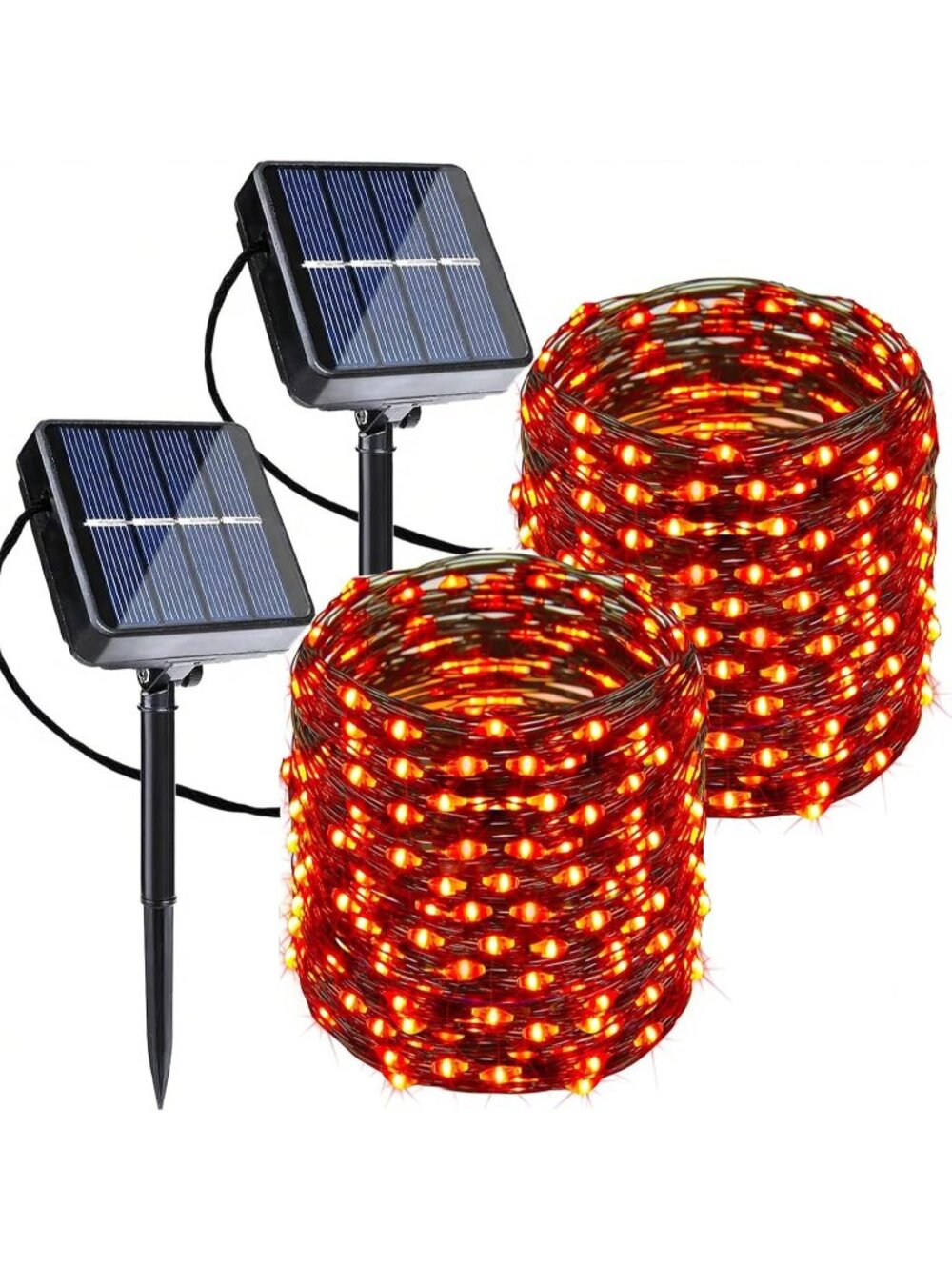 Orange Halloween Solar String Twinkle Light 2 Pack Total 80FT 240LED Solar Light
